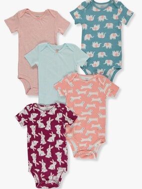 Carter's Baby Infant Animal Prints 5-Pack Bodysuits - Multi, 24 months NWT